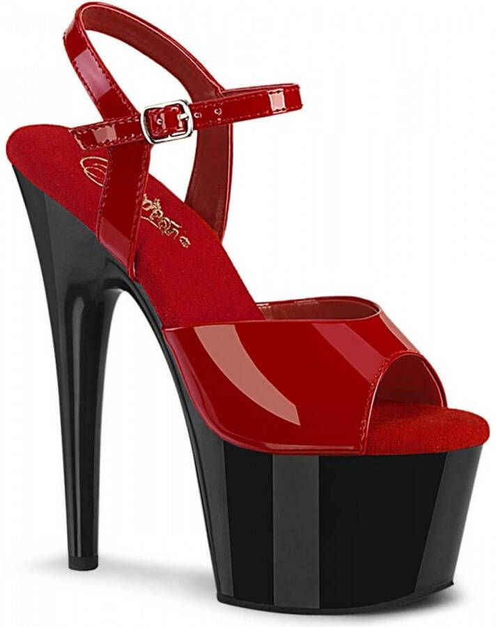 Pleaser Sandaal met enkelband Paaldans schoenen 45 Shoes ADORE 709 Rood Zwart