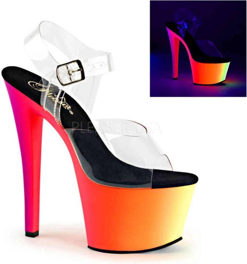 Pleaser Sandaal met enkelband Paaldans schoenen 39 Shoes RAINBOW 308UV Paaldans schoenen Multicolours Transparant - Foto 1