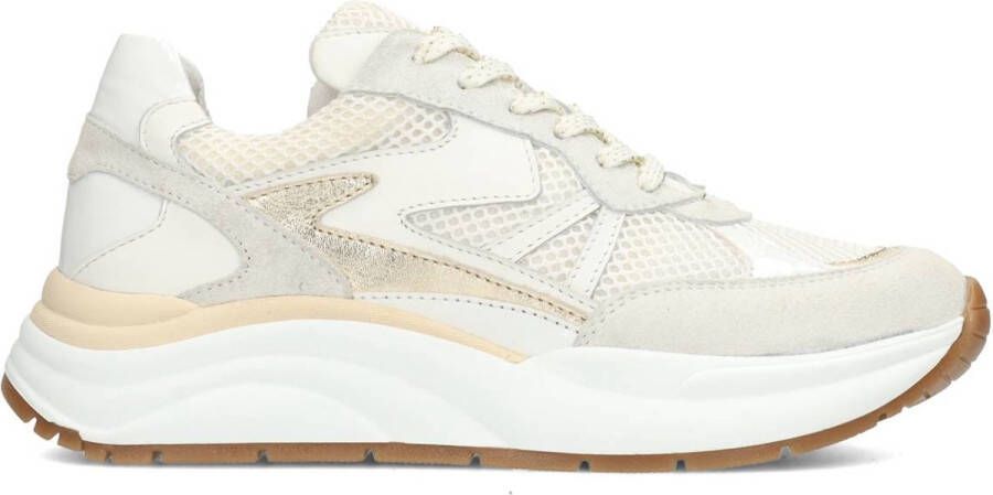 PS Poelman CHARU Dames Sneakers Wit Met Beige Combinatie