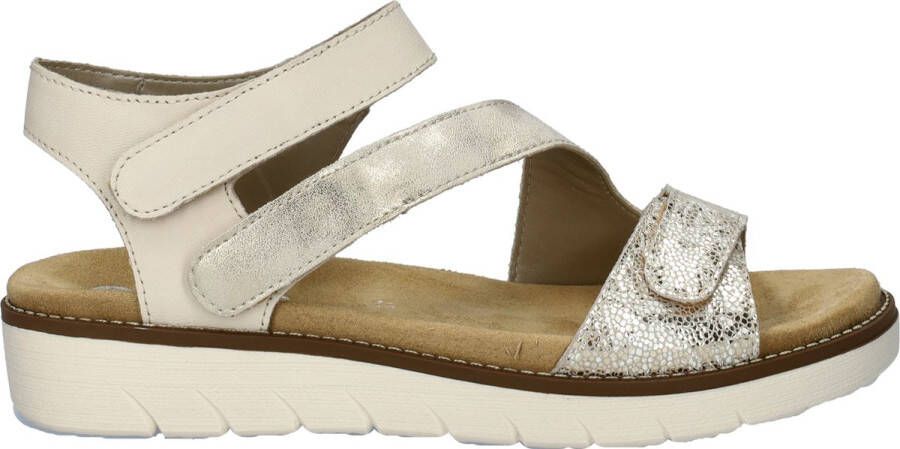Remonte Beige Goud Sandaal met Klittenbandsluiting