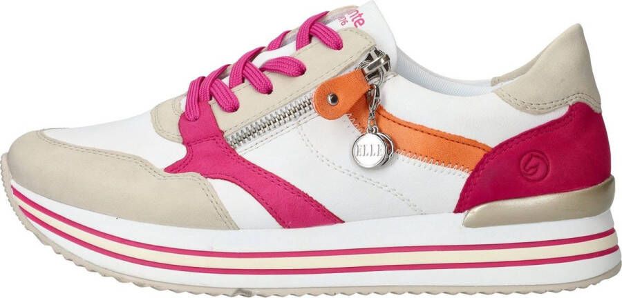 Remonte Lente Sneaker met Roze en Oranje Accenten Multicolor Heren