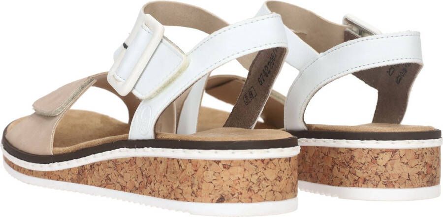 Rieker Wit Taupe Zomer Sandaal Multicolor Dames