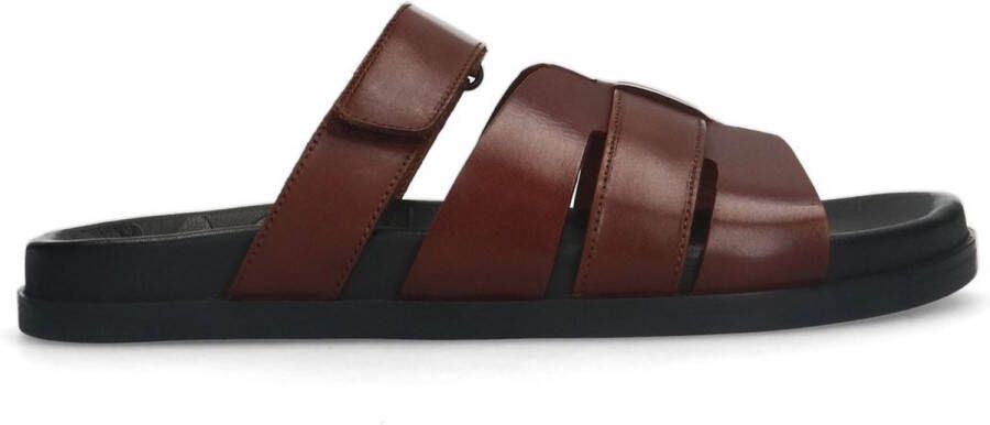Sacha Heren Cognac sandalen met klittenband