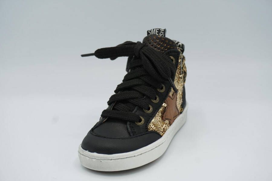 Shoesme UR21W052 A Black Gold Sneakers hoge sneakers