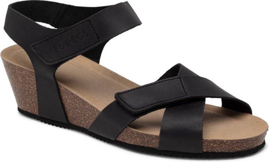 Suecos Idun sandalen dames zwart comfortabel schokabsorberend antibacterieel flexibele zool sleehak