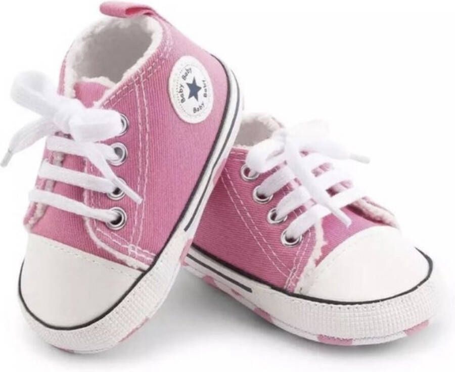 WUNO Baby Schoenen Pasgeboren Babyschoenen met strik Eerste Baby Schoentjes 6-12 maanden Zachte Zool Antislip Baby slofjes 12cm Multi