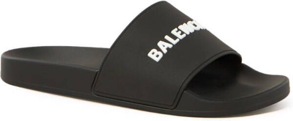 Balenciaga Logo Pool Slide Sandaal Black Heren - Foto 2