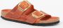 Birkenstock Oranje Leren Sandalen met Verstelbare Banden Brown - Thumbnail 3