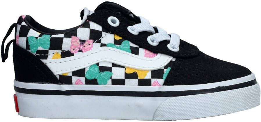 Vans Ward Slip-On Butterfly Checkerboard Sneaker Meisjes Zwart
