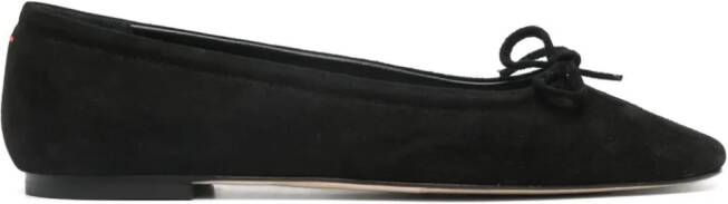 Aeyde bow-detail suede ballerina shoes Zwart