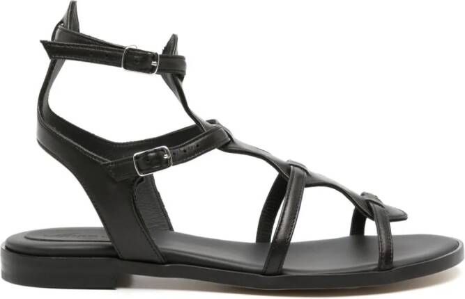 Anna F. 3730 leather sandals Zwart