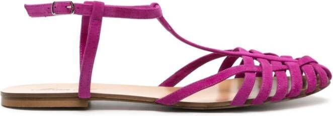 Anna F. 512 caged suede sandals Paars