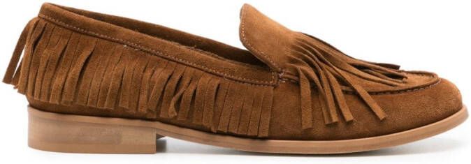 Anna F. fringed suede loafers Bruin