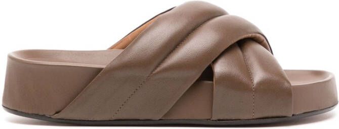 ATP Atelier Airali 40mm gewatteerde leren sandalen Bruin