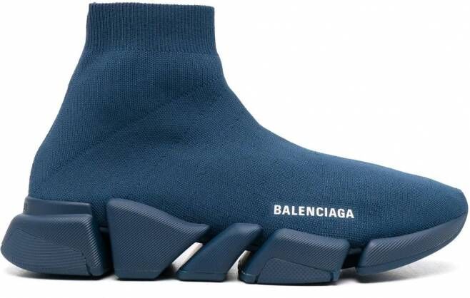 Balenciaga Speed 2.0 gebreide sneakers Blauw