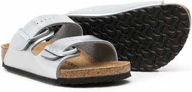 Birkenstock Arizona suède sandalen Zilver