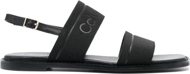 Calvin Klein Leren sandalen Zwart