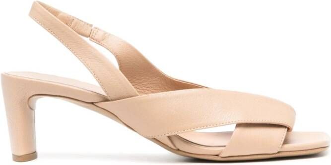 Del Carlo 55mm leather sandals Beige