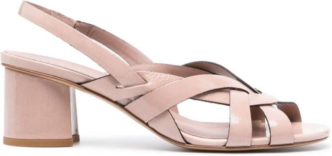 Del Carlo 65mm lakleren sandalen Roze