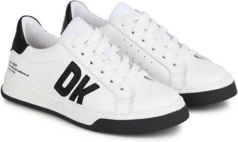 Dkny Kids Leren sneakers met logoprint Wit