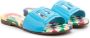 Dolce & Gabbana Kids Leren slippers Blauw - Thumbnail 1