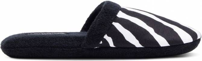 Dolce & Gabbana Slippers met zebraprint Zwart