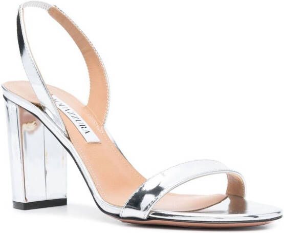 Aquazzura So Nude slingback sandalen Zilver