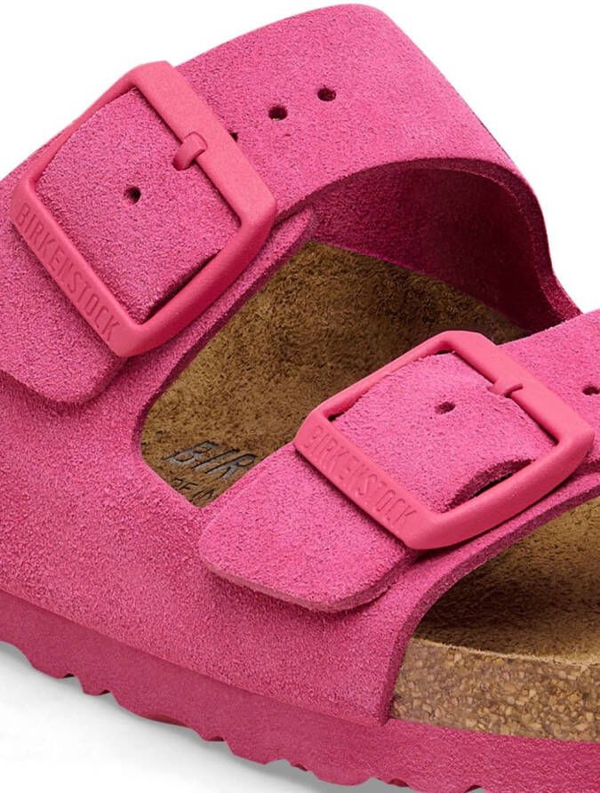 Birkenstock Arizona slippers met dubbele bandjes Roze