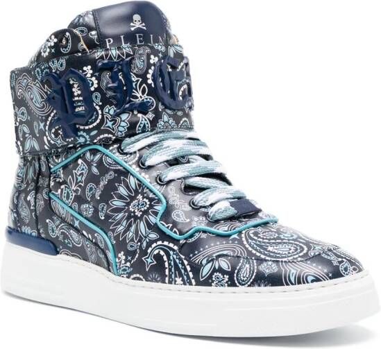 Philipp Plein Sneakers met paisley-print Blauw