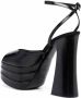 Chunky platform sandals dames leer Stof rubber geitenleer 36 Zwart - Thumbnail 2