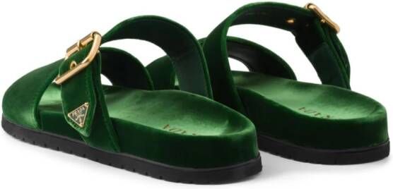 Prada Fluwelen slippers Groen