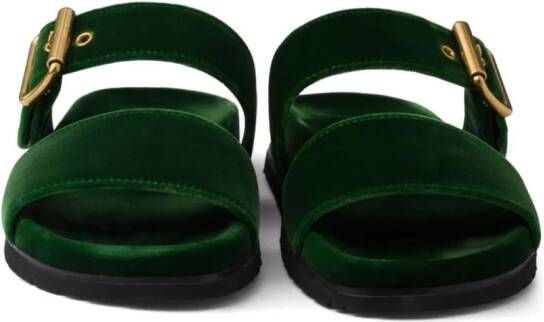 Prada Fluwelen slippers Groen