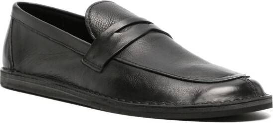 The Row Cary leather loafers Zwart