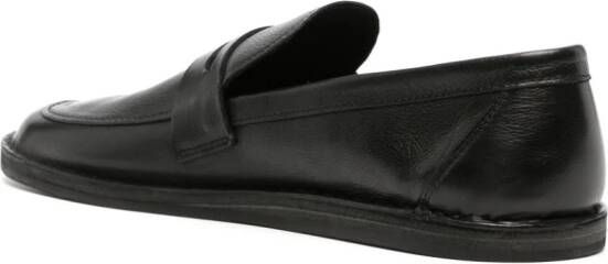 The Row Cary leather loafers Zwart