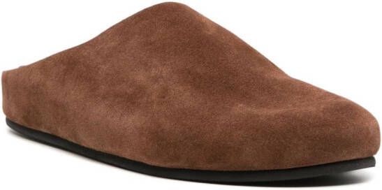 The Row round-toe suede mules Bruin