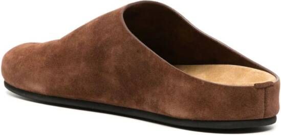 The Row round-toe suede mules Bruin