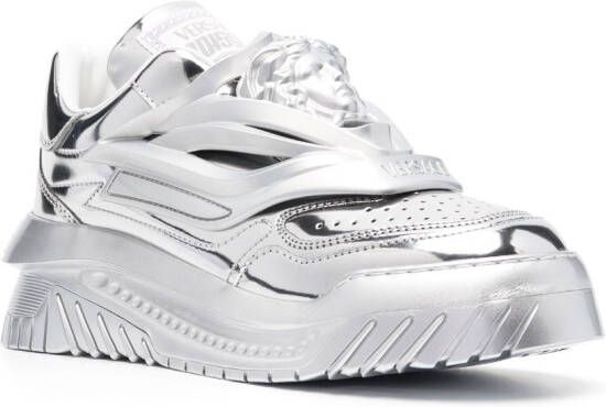 Versace Odissea sneakers met metallic effect Zilver
