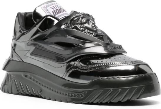 Versace Odissea sneakers met metallic-effect Zilver