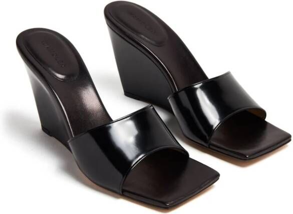 Wandler Gaia 90mm leren sandalen met sleehak Zwart