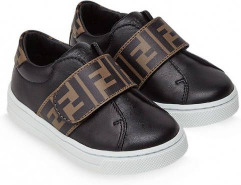 Fendi Kids Sneakers met FF klittenband Zwart