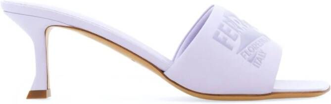 Ferragamo 55mm padded leather mules Paars