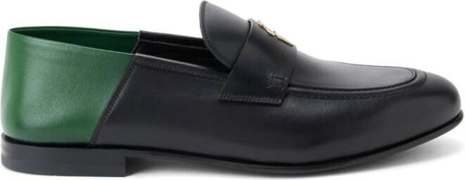 Ferragamo Leren loafers met logo-applicatie Zwart