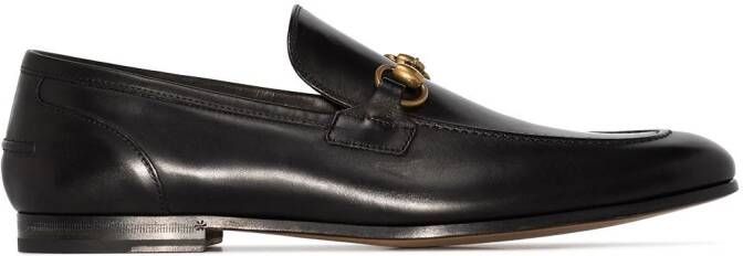 Gucci Zwarte Leren Loafers met Gouden Details Black Heren - Foto 2