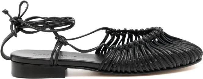 Hereu Mantera knotted leather sandals Zwart