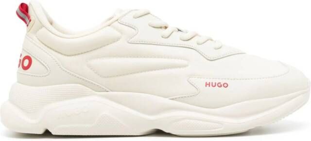 HUGO Leon Runner sneakers met logoprint Beige