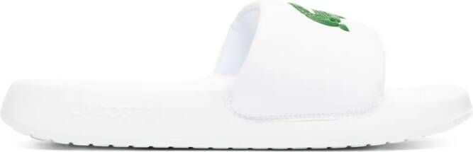 Lacoste Croco 1.0 slippers met logo-reliëf Wit
