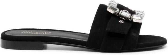 Madison.Maison Fade suède sandalen met gespdetail Zwart