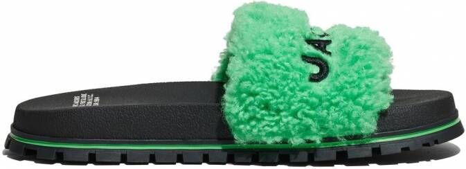 Marc Jacobs The Slide slippers met logo-reliëf Groen