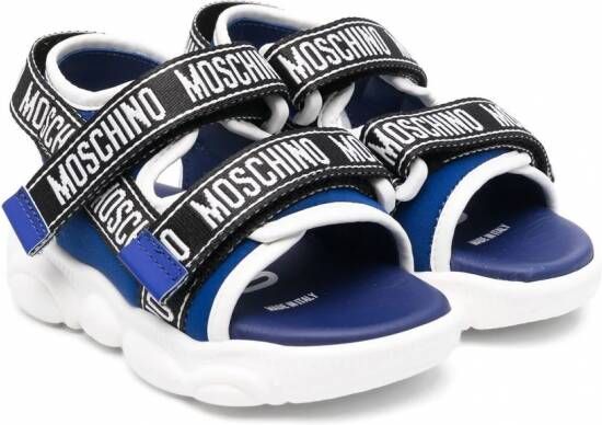 Moschino Kids Sandalen met klittenband Blauw