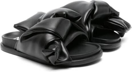 Nº21 Kids Gewatteerde slippers met gedraaid detail Zwart